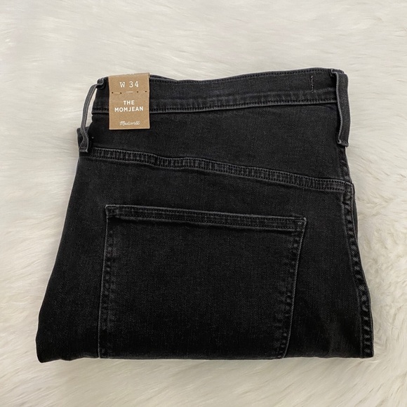 Madewell Denim - NWT-MADEWELL Black “MOM” Distressed Crop Jeans 34